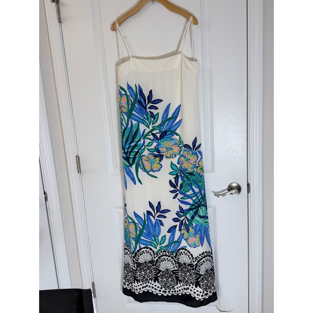 Lilly Pulitzer Rosabella Silk Maxi Slip Dress Golden Hour Glam Floral Size 4